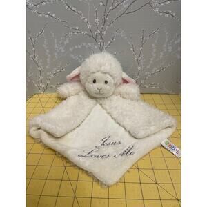 Aurora Baby Lovey Lamb Jesus Loves Me Security Blanket Soft Cuddle Hug